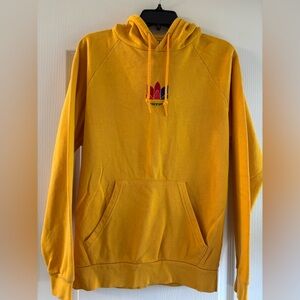 Adidas Yellow Sweatshirt Hoodie with Ribbed Cuffs